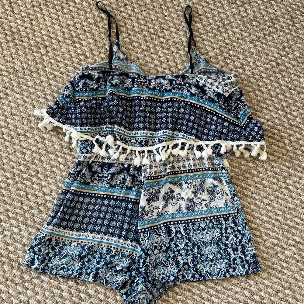 R2D Blue Paisley Romper